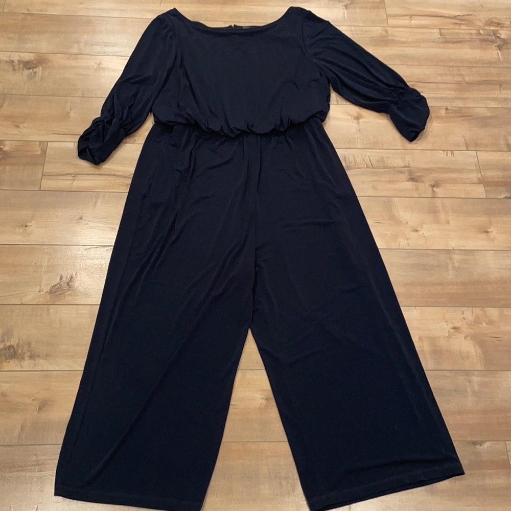 Vince Camuto Navy Wide-Leg Jumpsuit
